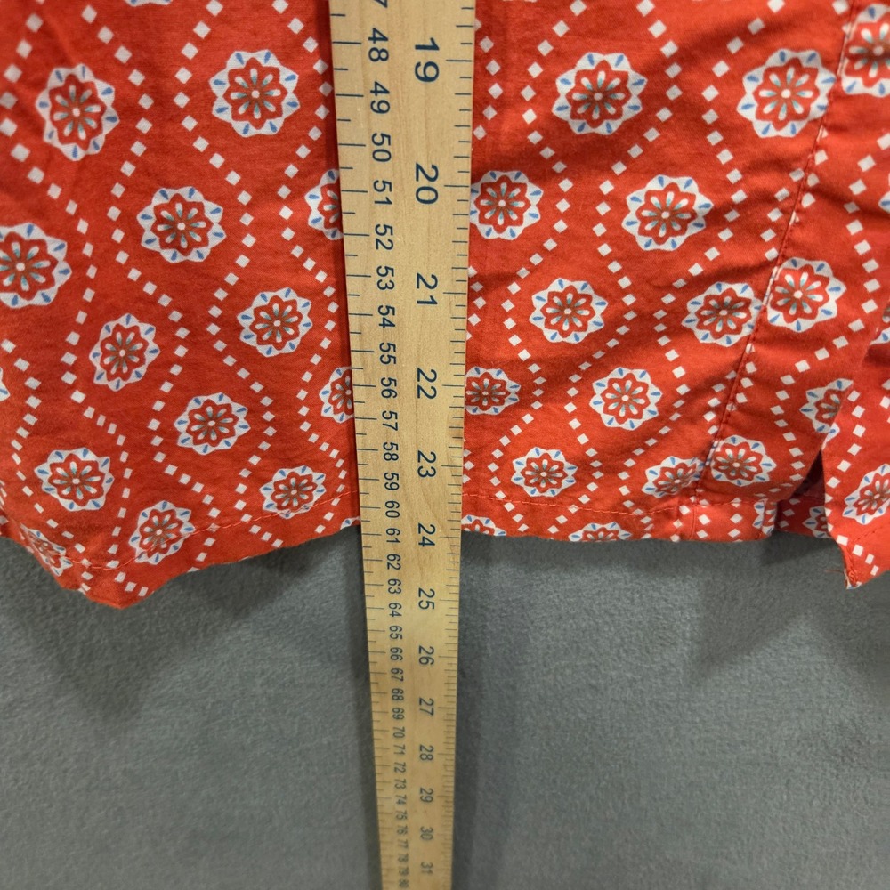 LOFT Geometric Floral Blouse Top Womens XS Puff Sleeve Casual Office Mod - Picture 12 of 12